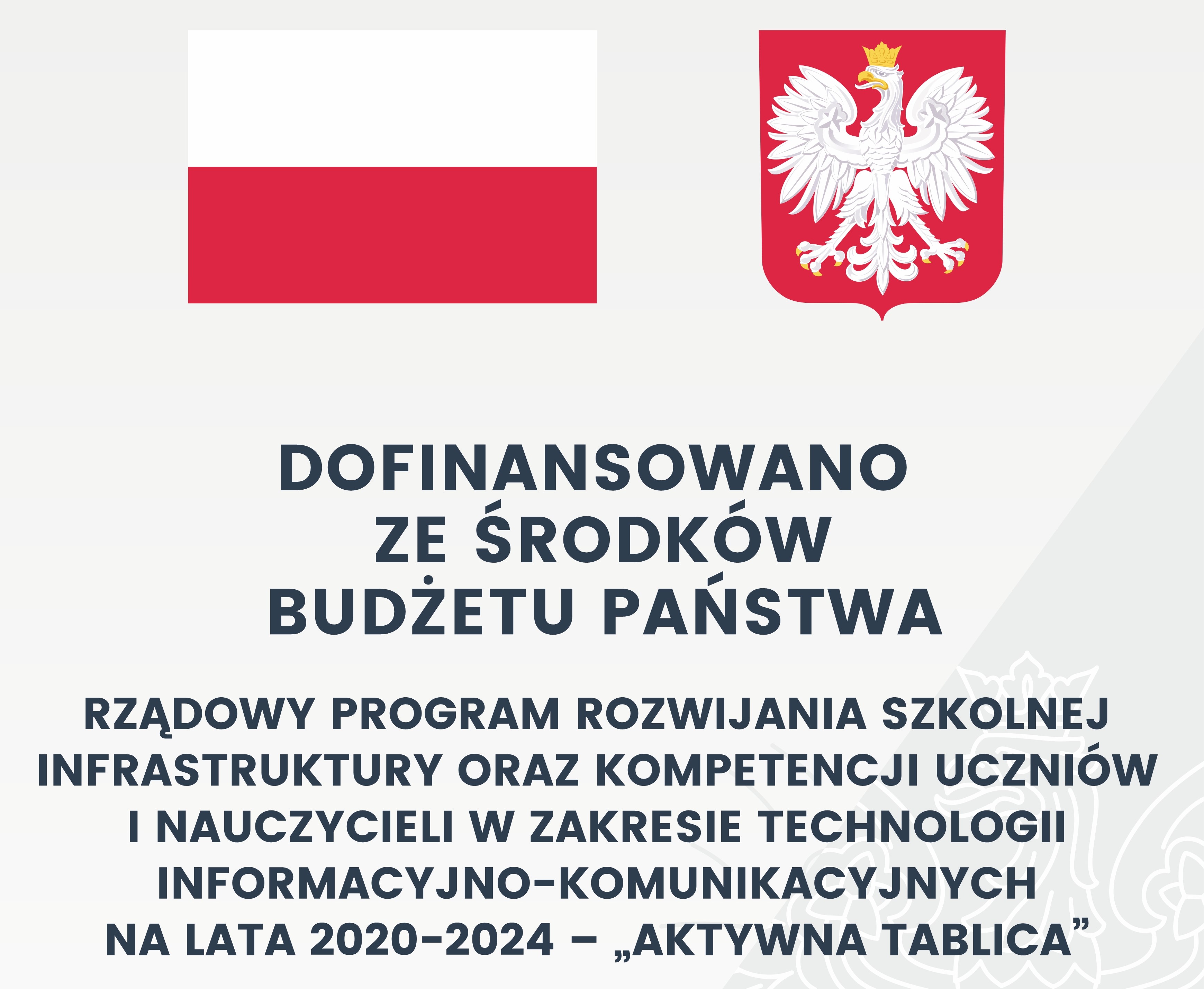 WSPARCIE DLA SZKOY PODSTAWOWEJ W RZGOWIE W RAMACH PROGRAMU - AKTYWNA TABLICA