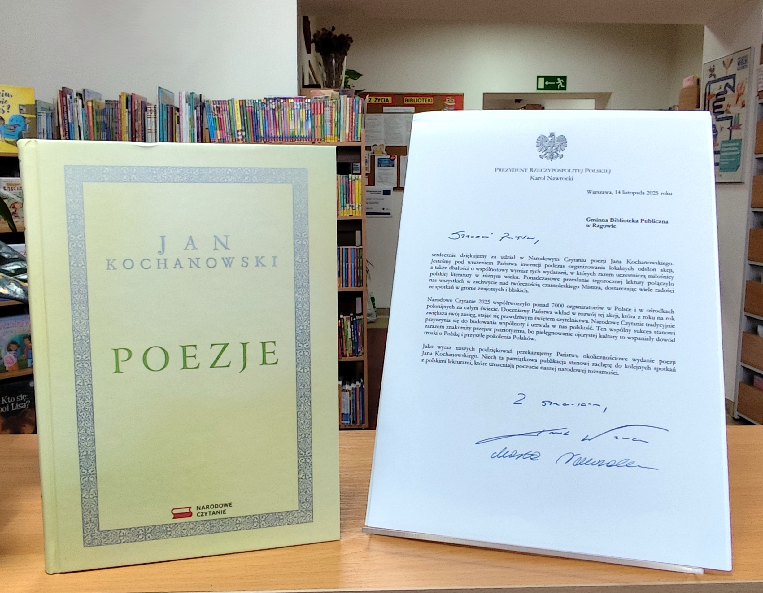 Podzi�kowania za udzia� w tegorocznej akcji - Narodowe Czytanie 2025