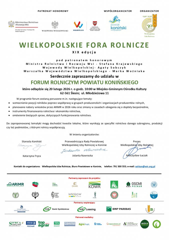 Forum Rolnicze Powiatu Koni�skiego